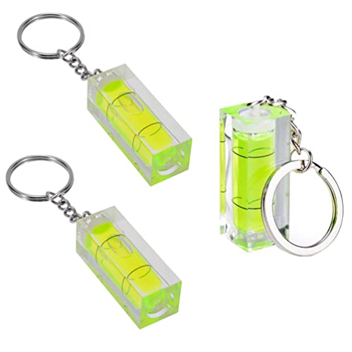 SIZIKJXGHWYI 3Pcs Keychain Spirit Bubble Level Mini Pocket Tool 15x15x40mm Spirit Levels Measuring Layout Tools