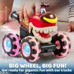 JOYIN 3 Pack Monster Truck Toy - Motion Activated Light-Up Cars for Toddlers - Monster Treads Lightning Wheels - Baby Toy Present - Press & Go Cars for Boys Girls