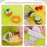 13 Pieces Montessori Kitchen Toys for Toddlers-Kids Cooking Sets Real-Toddler Toys Set for Real Cooking with Plastic Children Safe Knives Crinkle Cutter Kids Cutting Board