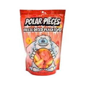 Polar Pieces Freeze Dried Candy Peach Rings (4.23 oz) - Premium Freeze Dried Crunchy Peach Candy Snack With Enhanced Flavor in Every Bite