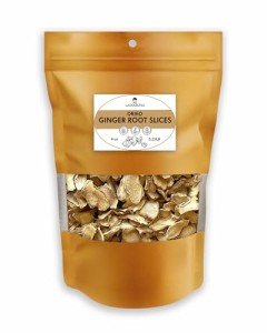 Woodcha Premium Quality Dried Ginger Root Slices, Dehydrated Ginger For Tea, Ginger Minced, Dried Ginger Slices No Sugar, Dry Ginger Root Organic, Food Spice (4oz)