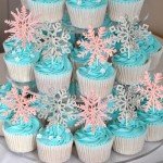 Rsstarxi 48 Pack Pink Silver Snowflake Cupcake Toppers Double Side Glitter Winter Frozen Theme Snowflake Cupcake Picks Decoration for Baby Shower Christmas Kids Birthday Party Cake Decorations