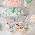 Rsstarxi 48 Pack Pink Silver Snowflake Cupcake Toppers Double Side Glitter Winter Frozen Theme Snowflake Cupcake Picks Decoration for Baby Shower Christmas Kids Birthday Party Cake Decorations