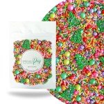 Twinkling Trees Sprinkle Mix| Made In USA By Sprinkle Pop| Red Pink Green Lime Purple Rainbow Sprinkles with Christmas Tree Royal Icings| Christmas Sprinkles For Decorating Cake Cupcakes Cookies,2oz