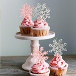 Rsstarxi 48 Pack Pink Silver Snowflake Cupcake Toppers Double Side Glitter Winter Frozen Theme Snowflake Cupcake Picks Decoration for Baby Shower Christmas Kids Birthday Party Cake Decorations