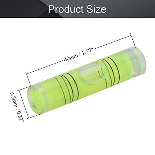 Utoolmart 9.5×40mm Green Universal Precision Bubble Level Vials Spirit Level Picture Hanging Levels Mark Measuring Instruments Layout Tools 10pcs
