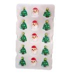 Sentovac 15 Pcs Christmas Icing Decoration Edible Santa Claus Christmas Tree Mix Candy Dessert Sprinkles DIY For Cookie Cake Cupcake Topper Icing Frosting Decoration Christmas Supplies