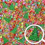 Twinkling Trees Sprinkle Mix| Made In USA By Sprinkle Pop| Red Pink Green Lime Purple Rainbow Sprinkles with Christmas Tree Royal Icings| Christmas Sprinkles For Decorating Cake Cupcakes Cookies,2oz