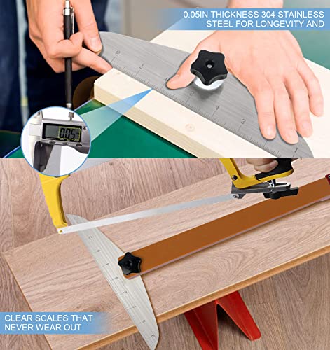 Stair Tread Template Tool - Stair Tread Gauge, Stair Tread Jig, Adjustable 7.67" to 49" in Length, Stair Tread Measuring Tool Suite for Stairs, Risers, Partitions, Shelf Scribe Layout