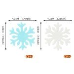 50 Pack Edible Snowflake Cupcake Toppers Snowflake Winter Cupcake Picks Water Paper Winter Frozen Cake Decorations for Snowflake Theme Baby Shower Kids Birthday Party Blue White