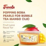 Fanale Popping Boba Pearls, 100% Fat Free, Non-GMO & Gluten Free Bursting Boba, Vegan Pearls for Bubble Tea, Shakes, Desserts and Smoothie, Mango 1 Pound (Pack of 1)