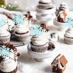 50 Pack Edible Snowflake Cupcake Toppers Snowflake Winter Cupcake Picks Water Paper Winter Frozen Cake Decorations for Snowflake Theme Baby Shower Kids Birthday Party Blue White