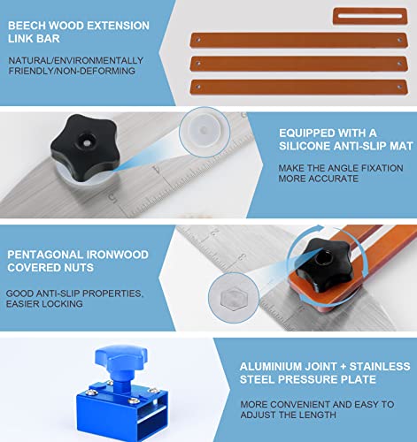 Stair Tread Template Tool - Stair Tread Gauge, Stair Tread Jig, Adjustable 7.67" to 49" in Length, Stair Tread Measuring Tool Suite for Stairs, Risers, Partitions, Shelf Scribe Layout