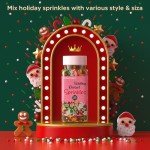 Christmas Sprinkles for Baking, Mix Sprinkles Santa Gingerbread Man for Christmas Cake Decorating Fancy Sprinkles for Cupcake,Ice Cream, Donut,Chocolate Candy,Cookies Decorating - 3.5 oz