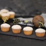 Sagittarius Cupcake Toppers, 24PCS Sagittarius Birthday Cupcake Toppers, Sagittarius Cake Picks, Constellation Themed Birthday Party Decorations, Black and Gold Glitter (Sagittarius)