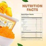 Fanale Popping Boba Pearls, 100% Fat Free, Non-GMO & Gluten Free Bursting Boba, Vegan Pearls for Bubble Tea, Shakes, Desserts and Smoothie, Mango 1 Pound (Pack of 1)