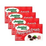Junior Mints Peppermint Crunch - Mint Chocolate Candy - 3.5oz Box (4 Pack) - Classic Creamy Mint, Dark Chocolate, Refreshing, and Delicious Treat