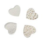 EPHVODI Sprinkles for Cake Decorating, White Pearl Sugar Sprinkles for Cupcake Toppers Wedding Party Halloween Christmas Supplies, 4 Sizes Sprinkles Mix