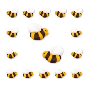Edible Bee for Cake Decorating, 16pcs Bee Sprinkles, Royal Icing Bee for Cake, Cupcake, Macaron, and Waffles, Perfect for Bee Theme Parties, and Baby Shower