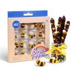 Edible Bee for Cake Decorating, 16pcs Bee Sprinkles, Royal Icing Bee for Cake, Cupcake, Macaron, and Waffles, Perfect for Bee Theme Parties, and Baby Shower