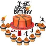 25 Pack Basketball Cupcake Toppers Basketball Player Star Sports Fan Basketball Backboard Basketball Cupcake Picks Baby Shower Basketball Players Sports Birthday Cupcake Decorations Party Supplies