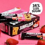 Junkless Chocolate Chip & Strawberry Chewy Granola Bars Twin Pack - Less Sugar, Great Tasting, Wholesome Snacks - 1.1 oz. Bars