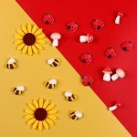 Edible Bee for Cake Decorating, 16pcs Bee Sprinkles, Royal Icing Bee for Cake, Cupcake, Macaron, and Waffles, Perfect for Bee Theme Parties, and Baby Shower