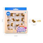 Edible Bee for Cake Decorating, 16pcs Bee Sprinkles, Royal Icing Bee for Cake, Cupcake, Macaron, and Waffles, Perfect for Bee Theme Parties, and Baby Shower