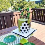 1 Pack Soccer Happy 10th Birthday Cake Topper Sport Soccer Ball Cake Picks for Football Theme Kids 10th Birthday Party Cake Decorations Supplies