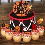 25 Pack Basketball Cupcake Toppers Basketball Player Star Sports Fan Basketball Backboard Basketball Cupcake Picks Baby Shower Basketball Players Sports Birthday Cupcake Decorations Party Supplies