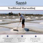 Sante Naturelle French Grey Coarse Sea Salt Shaker - 8 oz. Salt From the Celtic Sea, Unrefined French Sea Salt Organic, Rich in 82+ Minerals Salt, 100% Natural & Hand Harvested