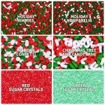 Christmas Sprinkles for Cake Decorating Edible Red and Green Sprinkle Mix Jimmies Sanding Sugar Cake Sprinkles for Baking Cupcake Cookies Ice Cream Topper Xmas Party 6.35 ounces