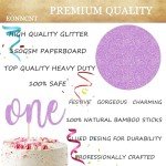 EONNCNT One Cake Topper - Purple Glitter 1st Birthday Cake Decorating Supplies for Boys or Girls, First Birthday Cake Topper for Baby Shower 1st Birthday Party Supplies Photo Booth Props