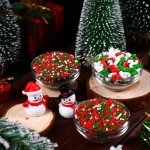 Christmas Sprinkles for Cake Decorating Edible Red and Green Sprinkle Mix Jimmies Sanding Sugar Cake Sprinkles for Baking Cupcake Cookies Ice Cream Topper Xmas Party 6.35 ounces