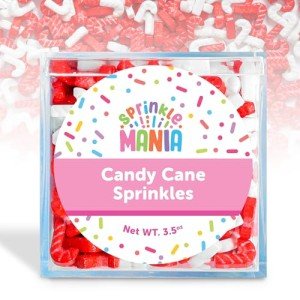 Candy Cane Themed Christmas Sprinkles for Cookies – Our Festive Red & White Holiday Sprinkles are perfect Christmas Cake Decorations – Candy Cane Sprinkles for Hot Cocoa (Christmas Cheer)