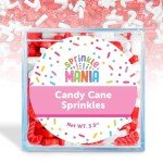 Candy Cane Themed Christmas Sprinkles for Cookies – Our Festive Red & White Holiday Sprinkles are perfect Christmas Cake Decorations – Candy Cane Sprinkles for Hot Cocoa (Christmas Cheer)