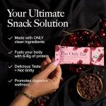 Truvani Plant Based Snack Bar | Cherry Chocolate Chip Single Bar | 5g Protein | USDA Organic and Vegan | The Only Bar | Dairy, Soy, and Gluten Free | Individually Wrapped