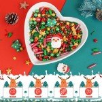 Christmas Sprinkles for Cake Decorating - Star Santa Cake Sprinkles Cupcake Tree Sprinkles Mix for Holiday Cookie Sprinkles Jimmies for Ice Cream Edible for Children Red Green Gold Sprinkles - 3.5 oz