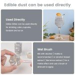 Sliver Edible Glitter for Cocktails, 15g Food-Grade Sliver Drink Glitter Sliver Luster Dust Edible, Sliver Prism Powder Edible Glitter,Sliver Food Glitter Shimmer for Drinks,Cakes,Baking,Christmas Decorating