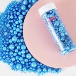 Kasvan Red Pearl Sugar Sprinkles - Edible Candy Pearls 130g/4.58 Oz, Mix Size, Baking Cake Decorations, Ice Cream Toppings and Cookie Decorating, Wedding Party Chirstmas Supplies (Royal Blue)