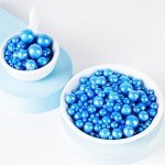Kasvan Red Pearl Sugar Sprinkles - Edible Candy Pearls 130g/4.58 Oz, Mix Size, Baking Cake Decorations, Ice Cream Toppings and Cookie Decorating, Wedding Party Chirstmas Supplies (Royal Blue)