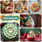 Christmas Sprinkles for Cake Decorating - Star Santa Cake Sprinkles Cupcake Tree Sprinkles Mix for Holiday Cookie Sprinkles Jimmies for Ice Cream Edible for Children Red Green Gold Sprinkles - 3.5 oz