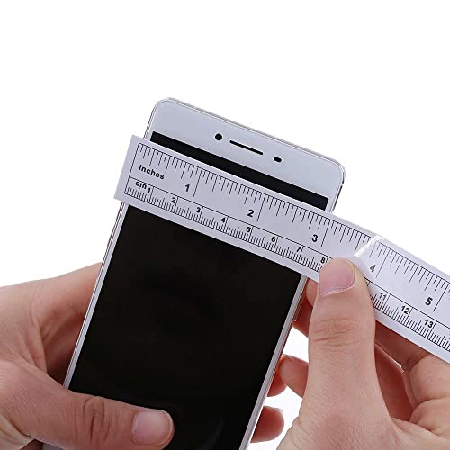 1Pc White Self-Adhesive Measuring Tape, Double Scale Stick on Workbench Ruler, Sticky Tape Measure for Work Bench, Saw Table, Drafting Table, 36",Tape Measures，Measuring and Layout Tools
