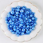 Kasvan Red Pearl Sugar Sprinkles - Edible Candy Pearls 130g/4.58 Oz, Mix Size, Baking Cake Decorations, Ice Cream Toppings and Cookie Decorating, Wedding Party Chirstmas Supplies (Royal Blue)