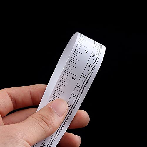 1Pc White Self-Adhesive Measuring Tape, Double Scale Stick on Workbench Ruler, Sticky Tape Measure for Work Bench, Saw Table, Drafting Table, 36",Tape Measures，Measuring and Layout Tools