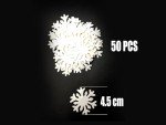 50pcs Edible White Snowflakes for Cake Decorating Cupcake Toppers for Christmas Winter frozen Theme Birthday Party Decorations