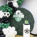 Rsstarxi 1 Pack Soccer Happy Birthday Cake Topper Glitter Happy Birthday Sign Trophies Football Player Cake Pick for Sport Theme Baby Shower Football Player Happy Birthday Party Cake Decorations