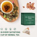 Oil Cleansing Tea for Liver, Oil-Reducing Tea, 10 Herbal with Excellent Formula, Mild Herbs Oil Reducing Tea, 10 Tea Bags