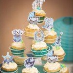 Rsstarxi 40 Pack It's A Cowboyl Cupcake Toppers Cowboy Baby Shower Decorations HorseShoe Cowboy Hats Cupcake Picks for Western Theme Birthday Cake Decorations Blue