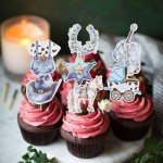 Rsstarxi 40 Pack It's A Cowboyl Cupcake Toppers Cowboy Baby Shower Decorations HorseShoe Cowboy Hats Cupcake Picks for Western Theme Birthday Cake Decorations Blue